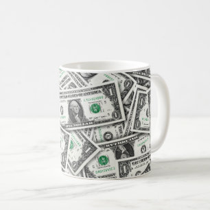 Caneca De Café Padrão de Nota de Um Dólar