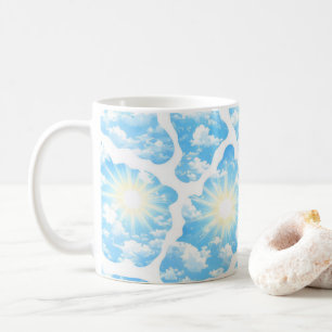 Caneca De Café Padrão de Nuvem de Céu Ensolarado