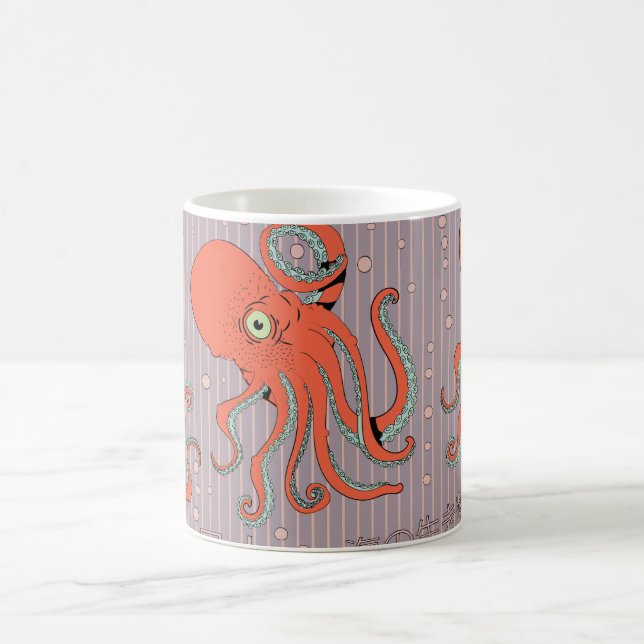 Caneca De Café Padrão de Octopus Japonês (Centro)