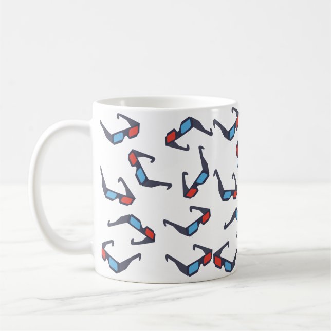 Caneca De Café Padrão de óculos 3D (Esquerda)