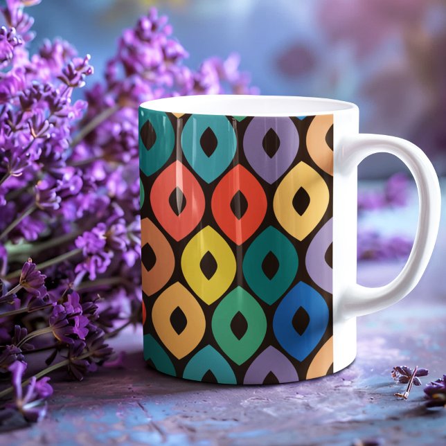 Caneca De Café Padrão de Ogee de Multicores (mug)