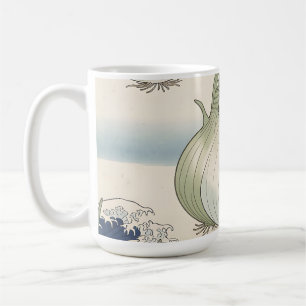 Caneca De Café Padrão de Onda de Cebola Ukiyo-e