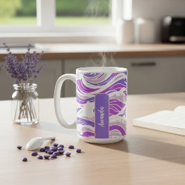 Caneca De Café Padrão de Onda Violeta