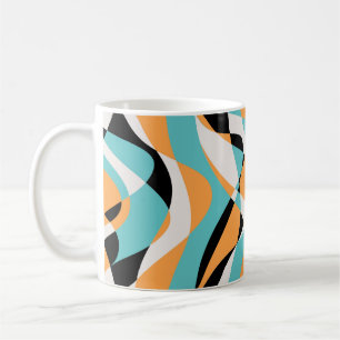 Caneca De Café Padrão de ondas de abstrato sem costura. Bonito se