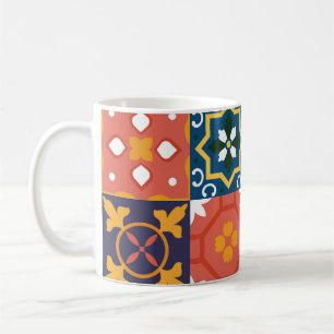 Caneca De Café Padrão de Ornamentado de Azulejos de Vintagem Geom