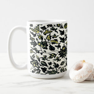 Caneca De Café Padrão de Ornamento Floral Vitoriano