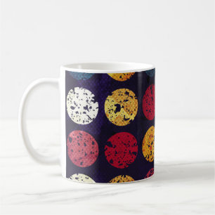Caneca De Café padrão de padrão sem soldadura do círculo vintage,