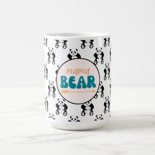 Caneca De Café Padrão de Panda da Mamãe Urso