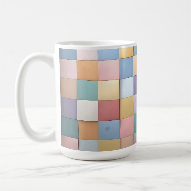 Caneca De Café Padrão de parede do Azulejo Pastel abstrato (Esquerda)