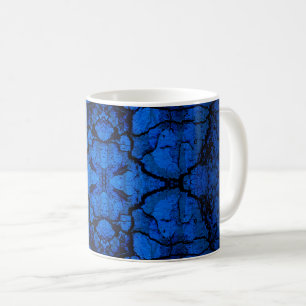 Caneca De Café Padrão de parede rachada azul