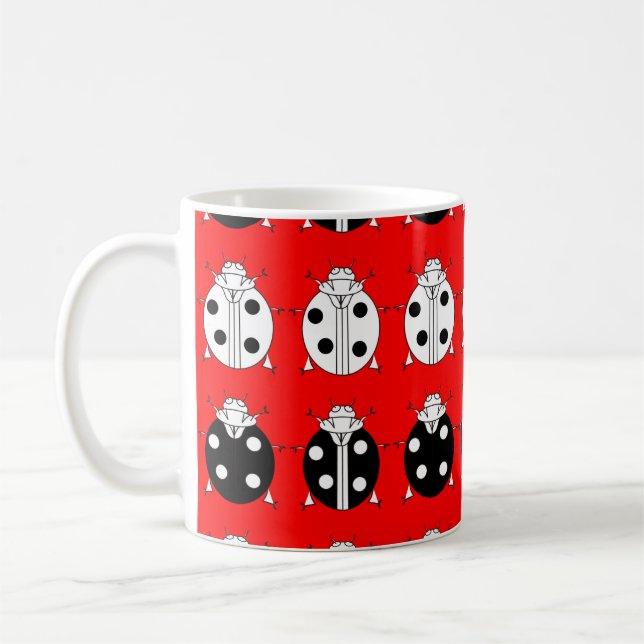 Caneca De Café padrão de pássaros-de-cabeça (Esquerda)