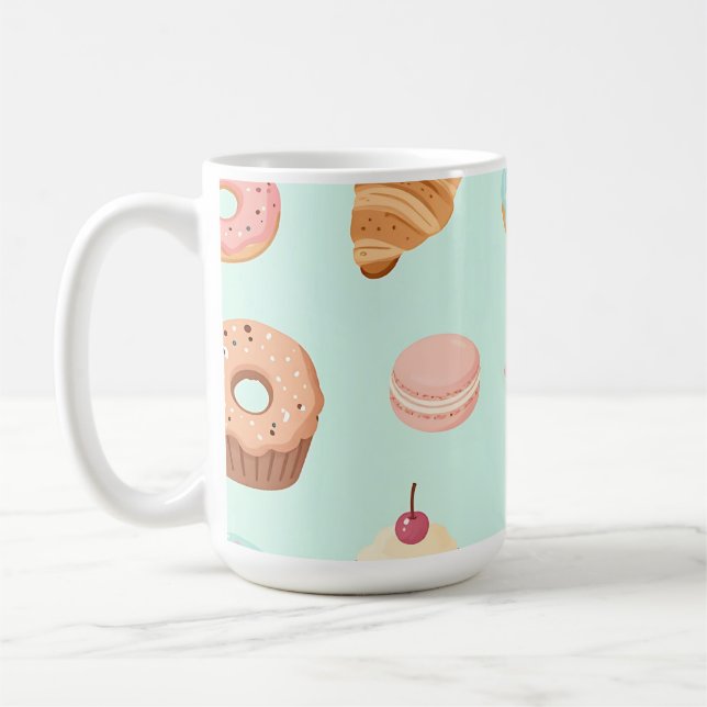 Caneca De Café Padrão de pastelaria francesa adorável (Esquerda)