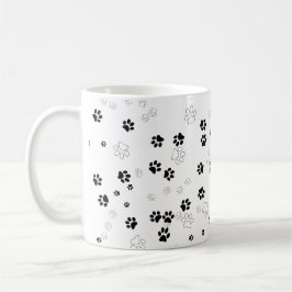 Caneca De Café Padrão de Pata Cão/Gato