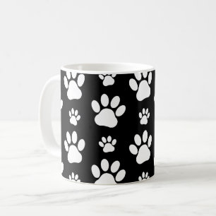 Caneca De Café Padrão de pata, impressões de pata, patas de cão,