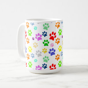 Caneca De Café Padrão de Patas Coloridas Bonitas e Divertidas