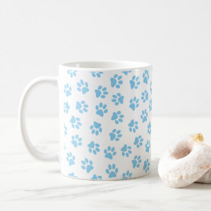 Caneca De Café Padrão De Patas, Patas Cachorros, Patas Azuis Bebi
