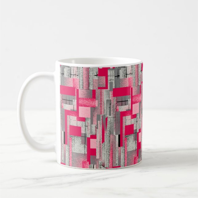 Caneca De Café padrão de patch digital sem costura de aquarela (Esquerda)