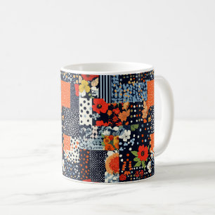 Caneca De Café Padrão de Patchwork Floral da Vintage (3)