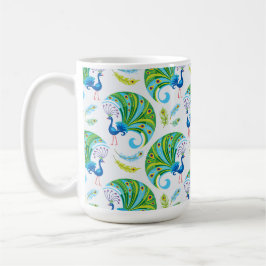 Caneca De Café Padrão de Pavão e Penas