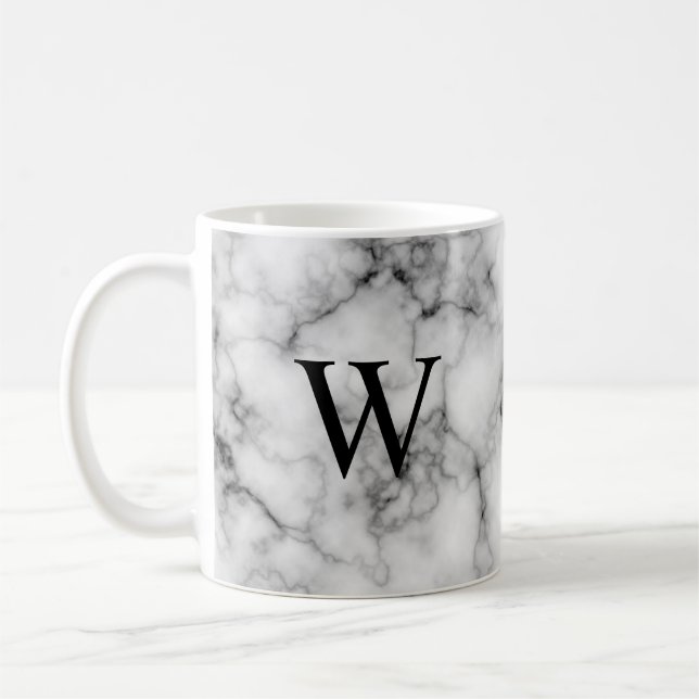 Caneca De Café Padrão De Pedra Gem, Cinza/Mármore De Cinza (Esquerda)