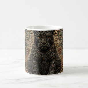 Caneca De Café Padrão de Pedra Tribal Pantera Negra Asteca
