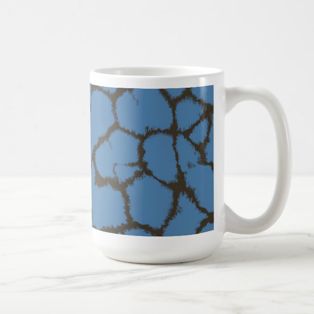 Caneca De Café Padrão de Pelo de Girafa Azul (Direita)