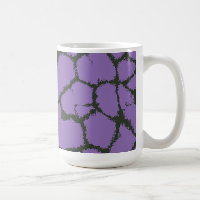 Caneca De Café Padrão de Pelo de Girafa Roxa (Direita)