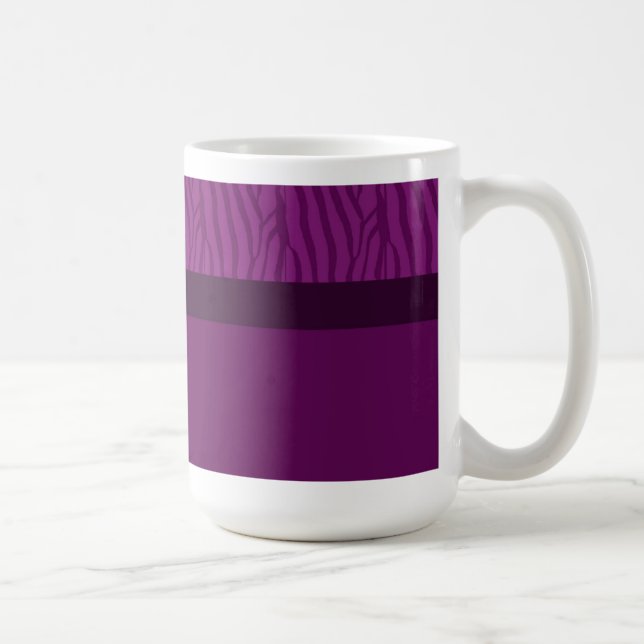Caneca De Café Padrão de Pelo de Zebra Roxo Magenta (Direita)