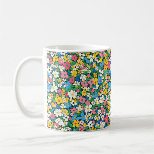 Caneca De Café Padrão de Pequenas Flores de Primavera