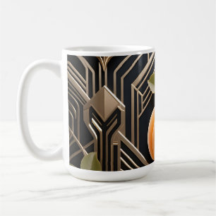 Caneca De Café Padrão de Pêssego Art Déco