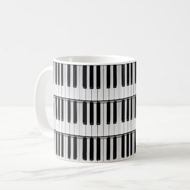 Caneca De Café Padrão de piano (Frente Esquerda)