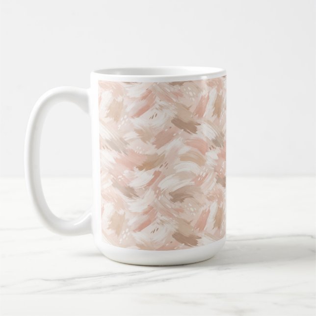 Caneca De Café Padrão de Pincelada Abstrata (Esquerda)
