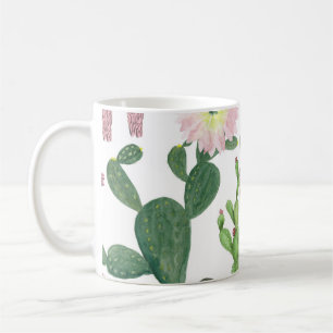 Caneca De Café Padrão de pintura sem costura do Cactus Watercolor