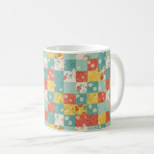 Caneca De Café Padrão de Piquenique com Remendo Floral Pastel (8)
