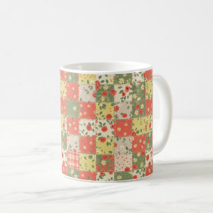 Caneca De Café Padrão de Piquenique de Remendo Floral Pastel (12)