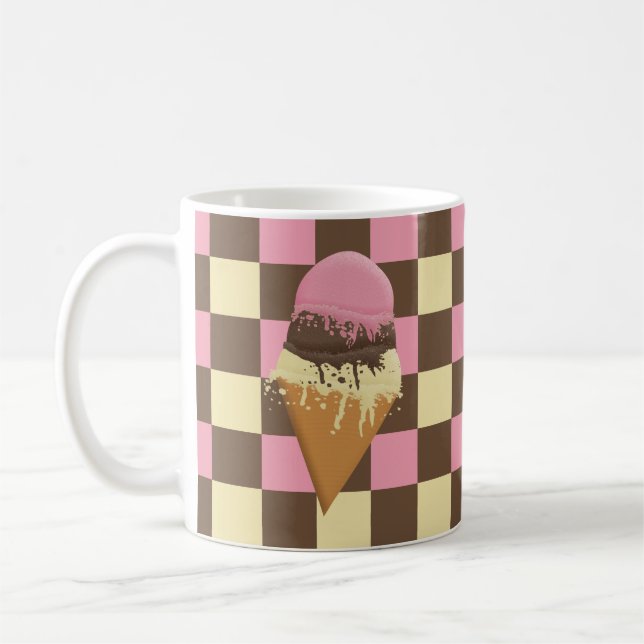 Caneca De Café Padrão de placa de Sorvete napolitano Cone Mug (Esquerda)