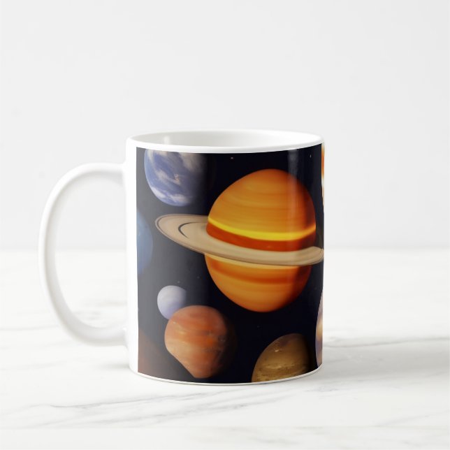 Caneca De Café Padrão de Planetas (Esquerda)