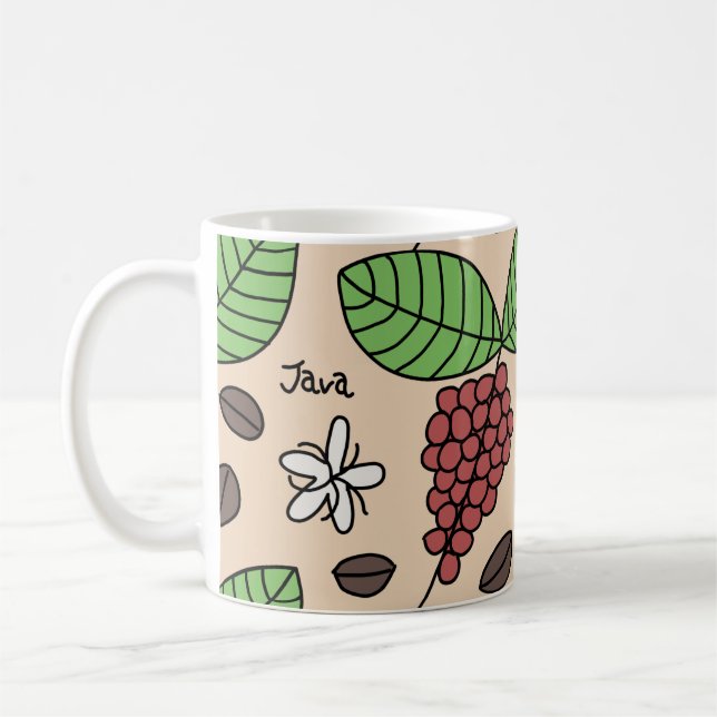 Caneca De Café Padrão de planta Java (Esquerda)