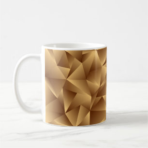 Caneca De Café Padrão de polígono de ouro de luxo