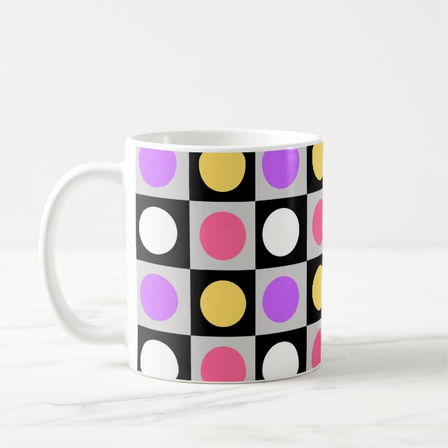 Caneca De Café Padrão de Pontos do Círculo Geométrico (Esquerda)