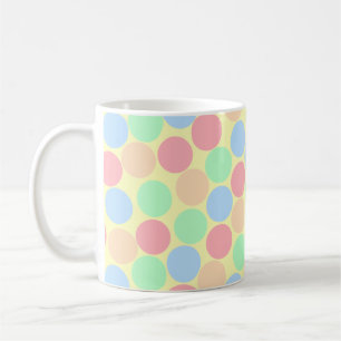 Caneca De Café Padrão de Pontos Pastel Multi-Cor