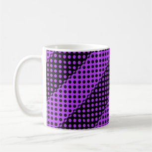 Caneca De Café Padrão de pontos pretos e roxos