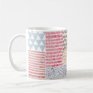 Caneca De Café Padrão de porta de corte do estilo de patch