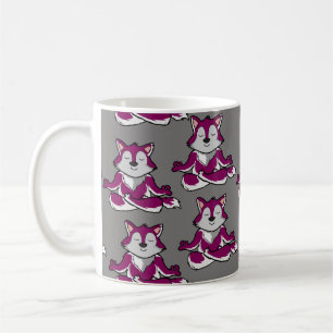 Caneca De Café Padrão de poses de ioga Padrão sem costura de io
