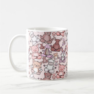 Caneca De Café Padrão de poses de ioga   Padrão sem costura de io