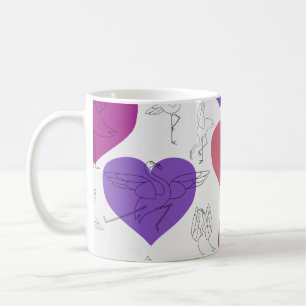Caneca De Café Padrão de poses de ioga Padrão sem costura de io