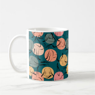 Caneca De Café Padrão de poses de ioga   Padrão sem costura de io