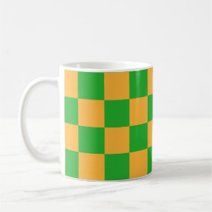 Caneca De Café Padrão de quadrado xadrez de 2 cores