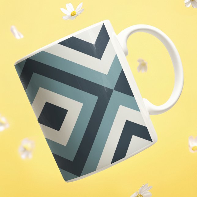 Caneca De Café Padrão de quadrados azuis (Mugs)