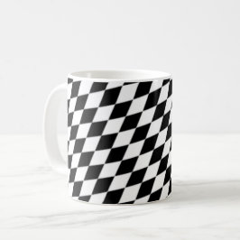 Caneca De Café Padrão de Quadro de Verificação Geométrico Moderno